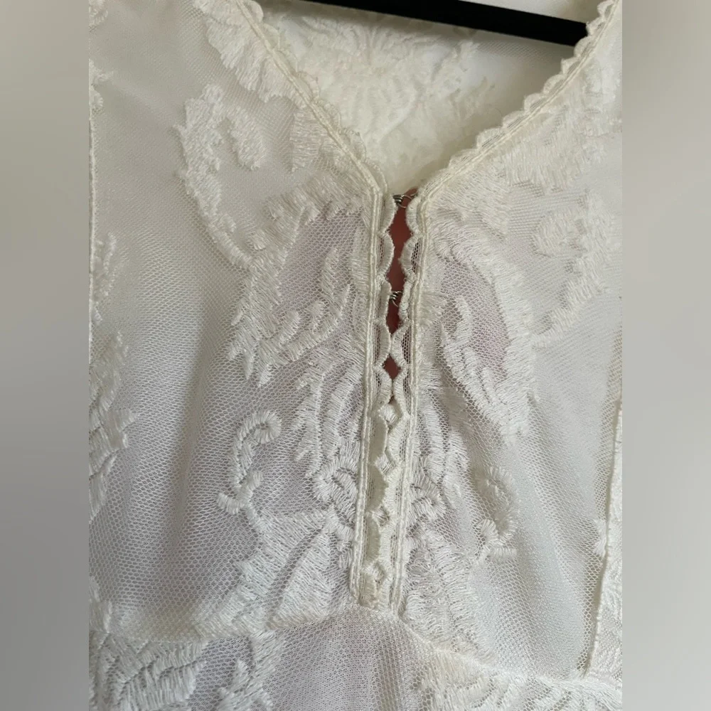 Free People Long Sleeve Lace Dress in White - Picture 3 of 14
